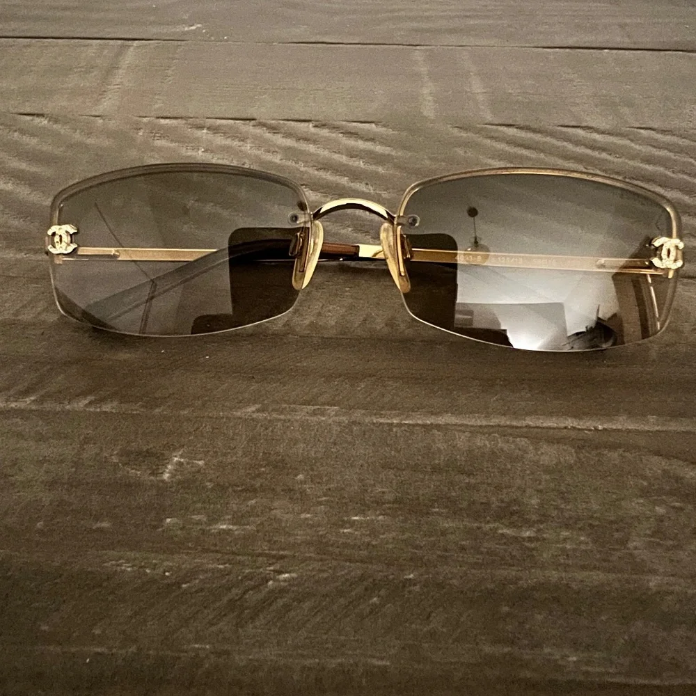 CHANEL | Accessories | Vintage Chanel Rimless Crystal Gold 493b